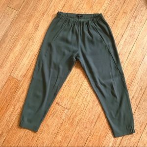 Aritzia Babaton Dexter silk pants green XS